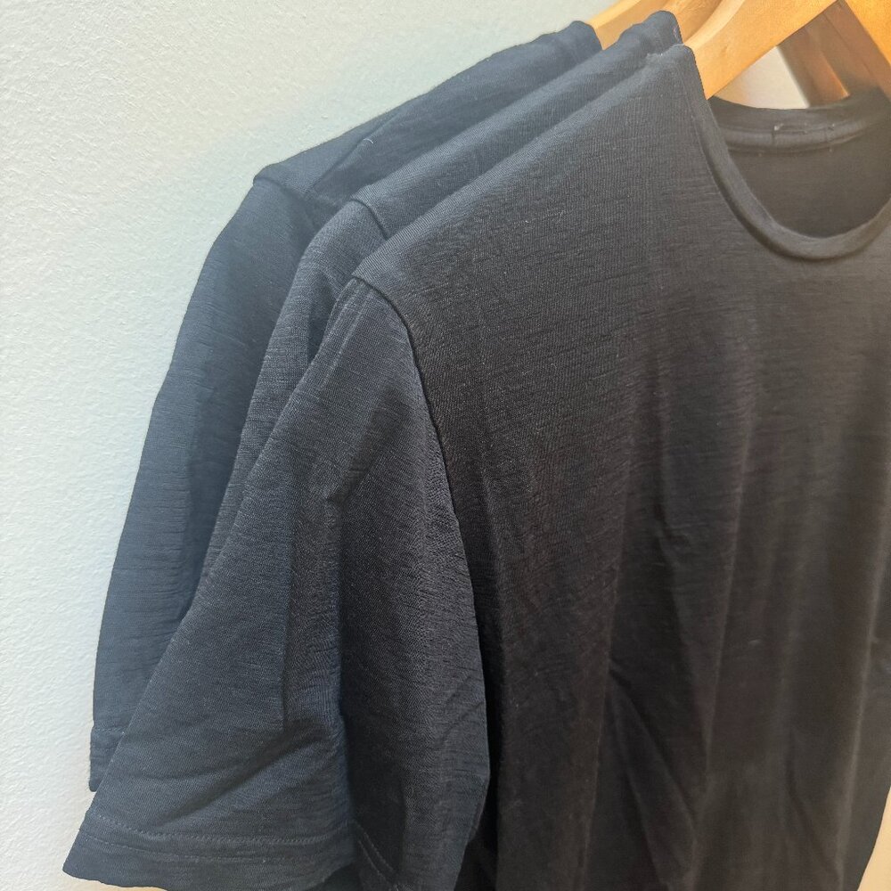 3x THREE We Norwegians Black Mens Medium T-Shirts - 100% wool